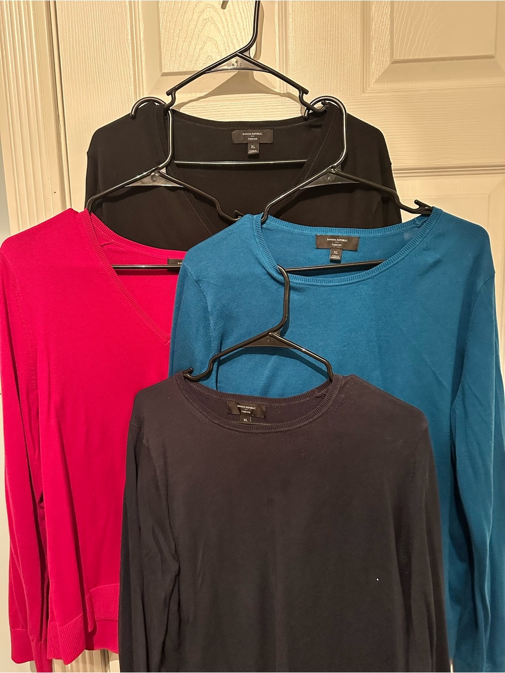 Banana Republic Long Sleeve Tees - Black, Teal, Fuchsia, & Navy